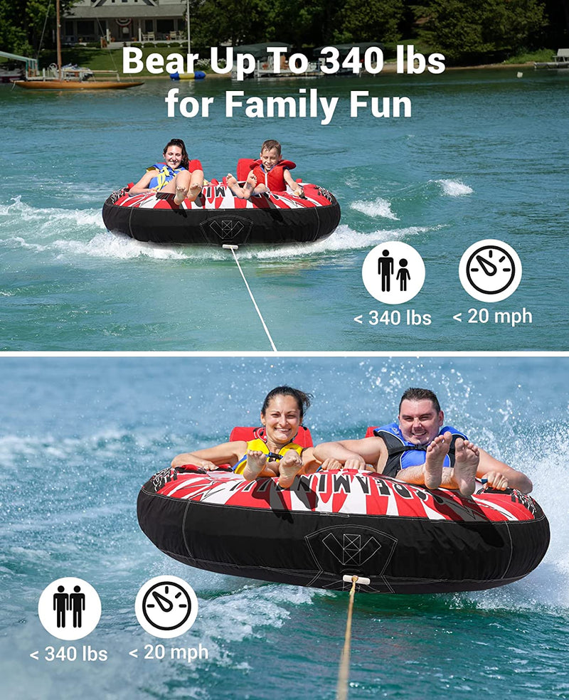 Towable Tubes for Boating 2 Person, Water Tubes for Boats to Pull, Safety Inflatable Boat Tubes and Towable, Large