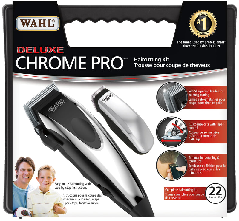 Wahl Chrome Pro Hair Cut Kit with Trimmer, 22-pcs