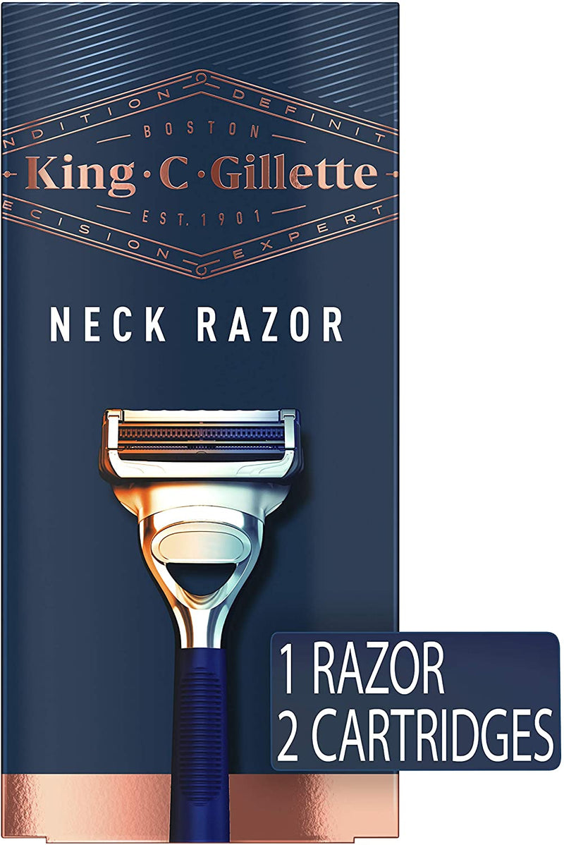 Gillette Neck Razor for Men, Includes 1 Handle, 2 Razor Blade Refills
