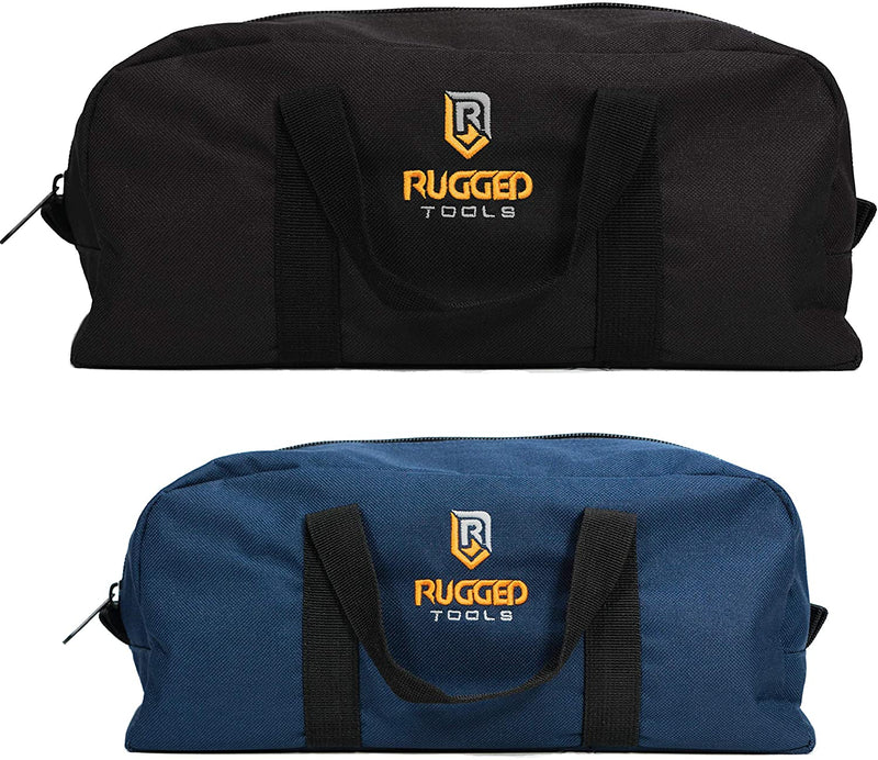Rugged Tools Tool Bag Combo - Includes 1 Small & 1 Medium Toolbag - Organizer Tote Bags for Electrician, Plumbing, Gardening, HVAC & More