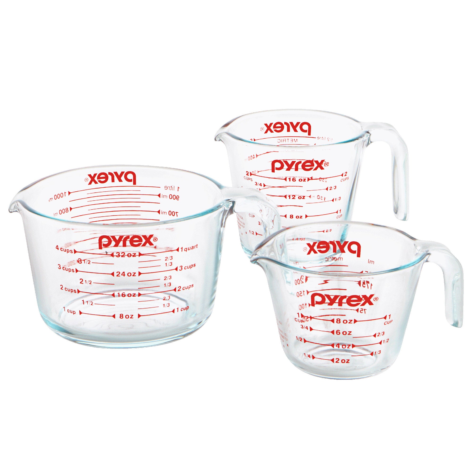 Pyrex 3-Piece Glass Measuring Cup Set