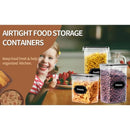 Food Storage Container Set with Lids, 16 Pcs Plastic Dry Food Canisters for Kitchen Pantry Organizers and Storage