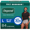 Maximum Absorbency Men’s Incontinence Underwear – Super Absorbent, Odor Control, Comfortable Pull-On Protection, Grey, 92 Count