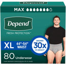 Maximum Absorbency Men’s Disposable Incontinence Underwear – X-Large Fit (44–54″ Waist), Super Absorbent & Odor Control, Grey