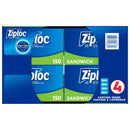 Ziploc Brand Sandwich Bags, 150-count, 4-pack