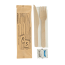 iECO - Individually wrapped 5 piece Birch cutlery kit pack of 25