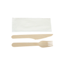 iECO - Individually wrapped 3 piece Birch cutlery kit pack of 250