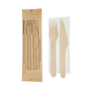 iECO - Individually wrapped 3 piece Birch cutlery kit pack of 250