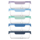 Ello Colour Lock Divided Glass Meal Prep Set, 10-piece