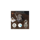 Electric Gooseneck Kettle 1L, 1500W Fast Boil, Stainless Steel BPA-Free Pour-Over Coffee & Tea Kettle