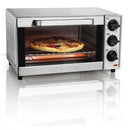 4-Slice Toaster Oven, Stainless Steel Countertop Oven with Toast, Bake & Broil Functions, 30-Minute Timer, Auto Shut-Off, Crumb Tray