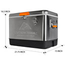 Ozark Trail Ice Chest Cooler 54 Quarts Stainless Steel Portable Cooler with Bottle Opener 85 Can, 51 L