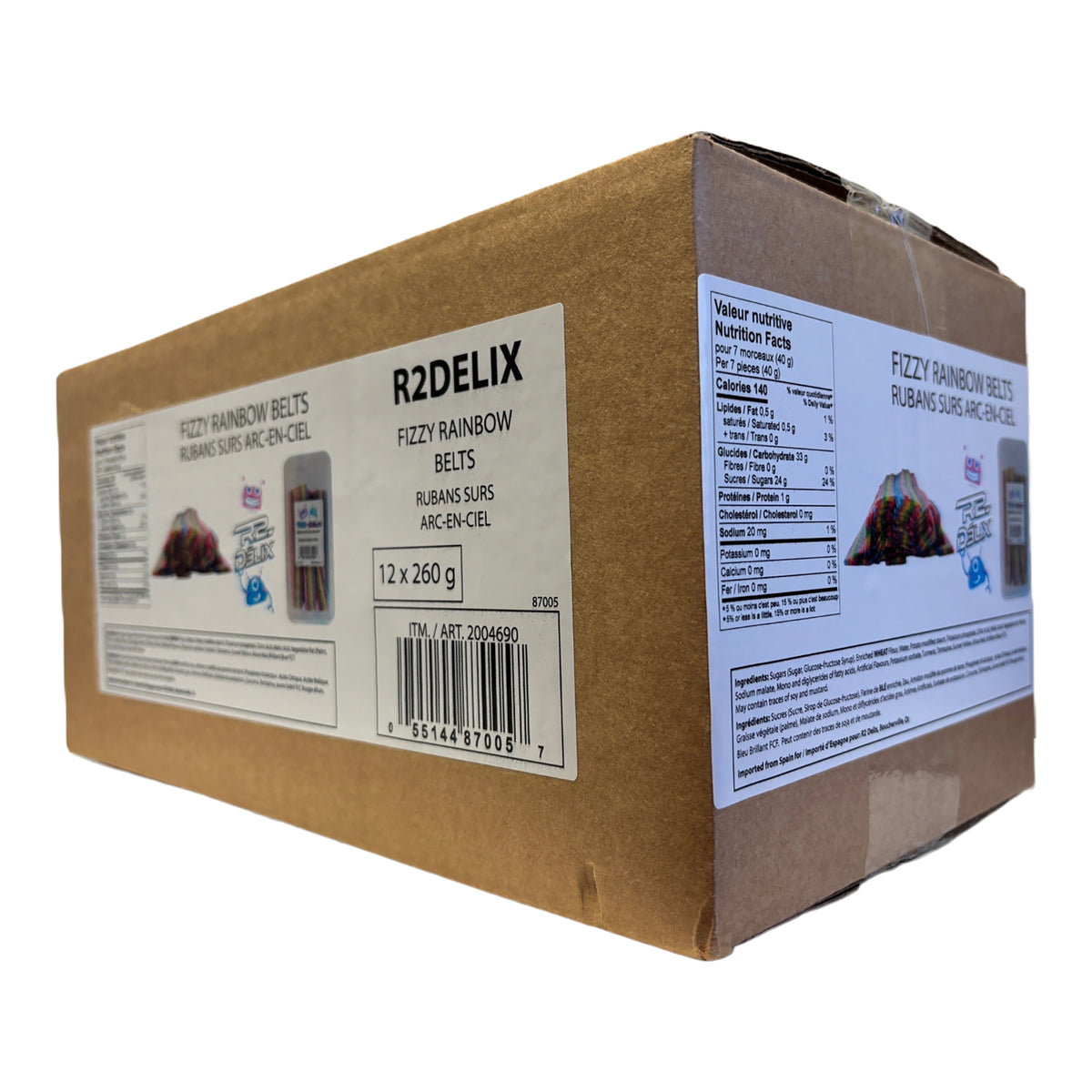 Confiseries R2 Delix R2-Delix Fizzy Rainbow Belts 12 x 260 g