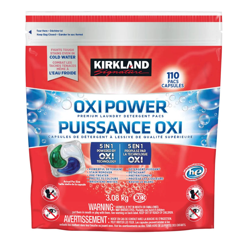 Kirkland Signature Oxi Power Premium Laundry Detergent Pacs, 110-count