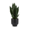 Artificial Snake Plant in Black Pot, Realistic Faux Potted Greenery for Indoor Home and Office Desk Decor, Low Maintenance Fake Plant