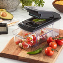 MIU Vegetable Chopper with 2 Interchangeable Dicer Blades – Manual Food Dicer & Slicer for Fruits, Veggies & Onions ( only White Color)