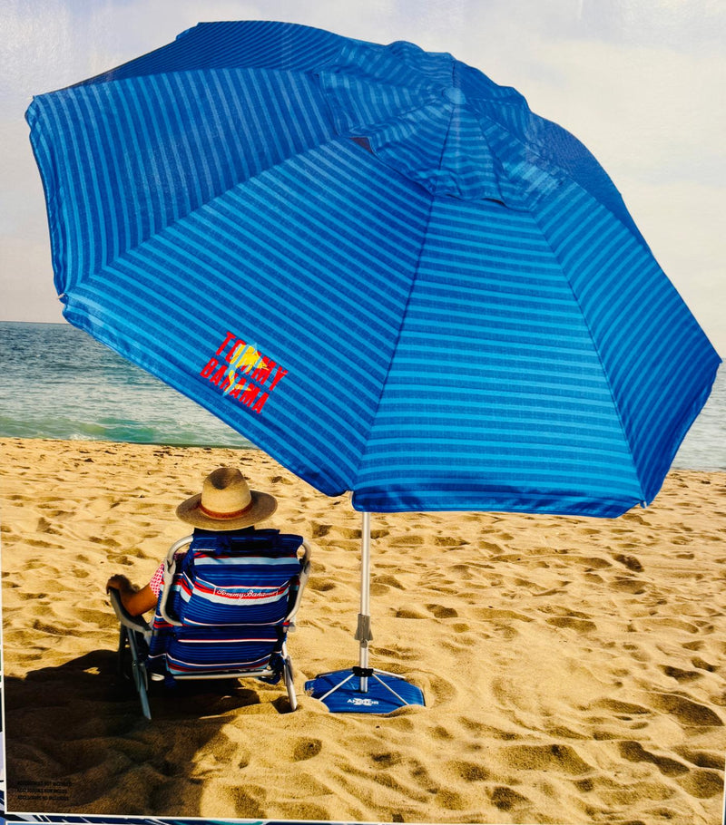 Tommy Bahama 8-ft Beach Umbrella with Tilt, Blue
