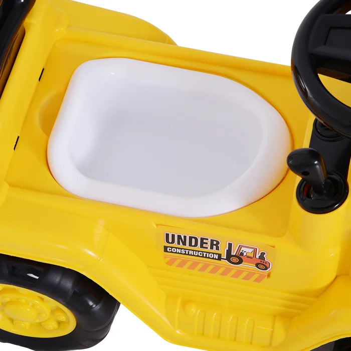 3 In 1 Ride On Excavator Toy Pulling Cart Pretend Play Construction Truck