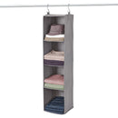 4-Shelf Hanging Closet Organizer, Foldable Fabric Storage Shelves, Space-Saving Wardrobe Organizer for Clothes, Accessories, Bedroom & Home