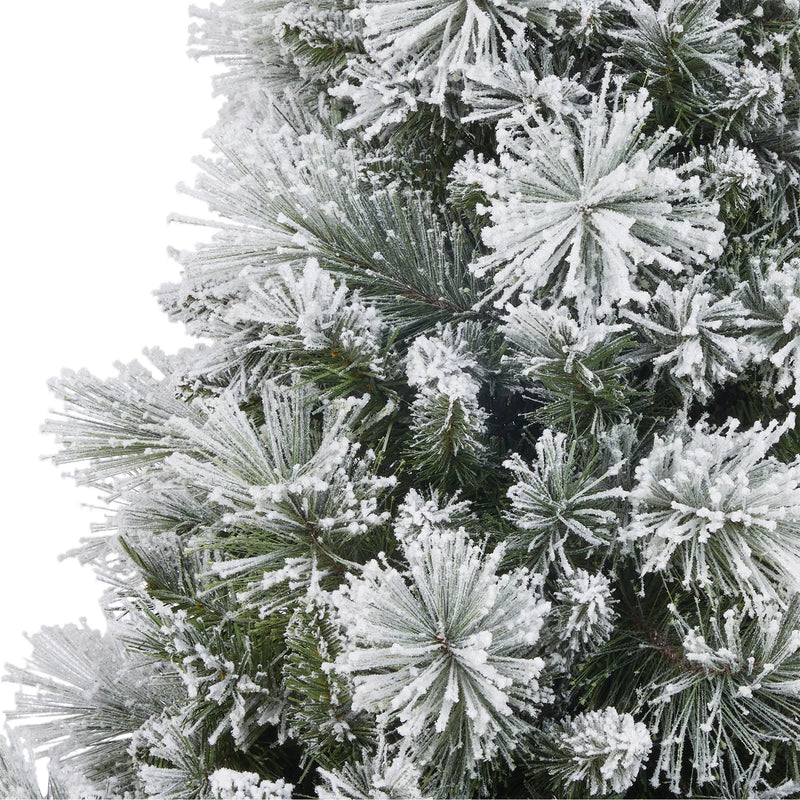 4.5ft Pre-Lit Glitter Flocked Potted Artificial Christmas Tree