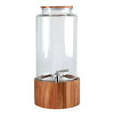 Studio TU 8.3 L (2.2 gal.) Glass Drink Dispenser with Acacia Wood Stand