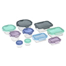 20-Piece Mixed Glass Meal Prep Food Storage Container Set – Airtight, Leak-Proof Lids, BPA-Free, Freezer & Microwave Safe