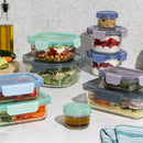 20-Piece Mixed Glass Meal Prep Food Storage Container Set – Airtight, Leak-Proof Lids, BPA-Free, Freezer & Microwave Safe