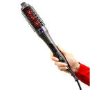 Infrared Thermal Hair Brush, Heated Ceramic Styling Brush with Ionic Technology, Digital Display, 4 Heat Settings, Curling & Volumizing Brush