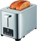 Salton 2 Slice Toaster - Extra Wide Slot Toaster For Toast, Waffles and Bagels with 3 Functions, Digital Display, 6 Browning Settings and Removable Crumb Tray