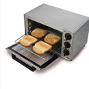 4-Slice Toaster Oven, Stainless Steel Countertop Oven with Toast, Bake & Broil Functions, 30-Minute Timer, Auto Shut-Off, Crumb Tray