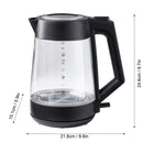 1.7L Glass Electric Kettle, 1500W Cordless Hot Water Kettle with Auto Shut-Off, Boil-Dry & Overheat Protection, 360° Swivel Base