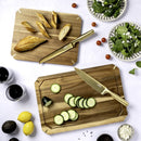2-Piece Acacia Wood Cutting Board Set with Non-Slip Feet & Juice Grooves, Durable Wooden Chopping & Serving Boards for Kitchen