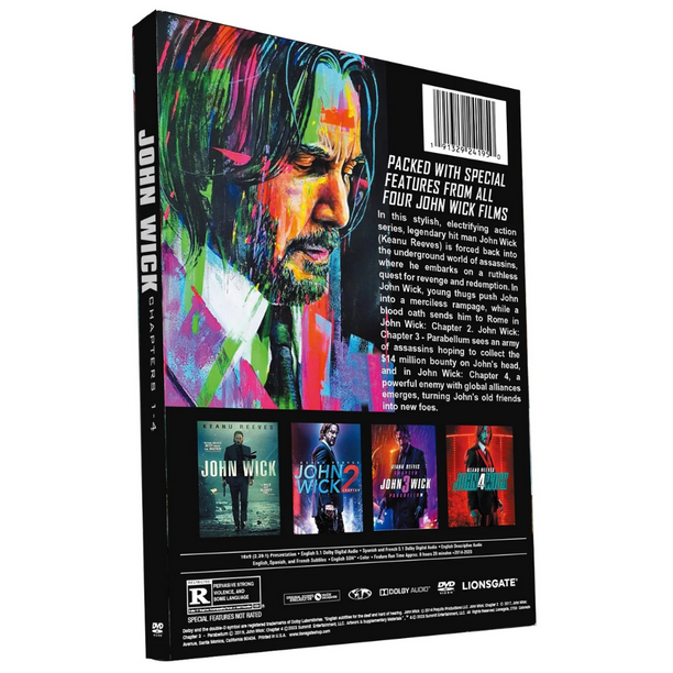John Wick Chapters 1-4 (DVD)