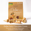 Dubai Chocolate Cones, Pistachio Kunafa Chocolate, Milk Chocolate with Crispy Kataifi, Dubai Style Filled Chocolate Candy, Sweet Dessert Treat, 10 Count, 4.7 oz