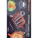 7-Piece Non-Stick Kitchen Knife Set with Ergonomic Handles and Protective Blade Coating