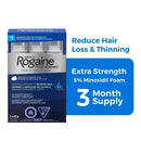 Rogaine Hair Growth Treatment for Men - Reduce Hair Loss & Thinning - 5% Minoxidil Foam - 3 Month Supply, 3x 60g