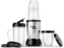 Compact Personal Blender System – 11-Piece Set, Silver