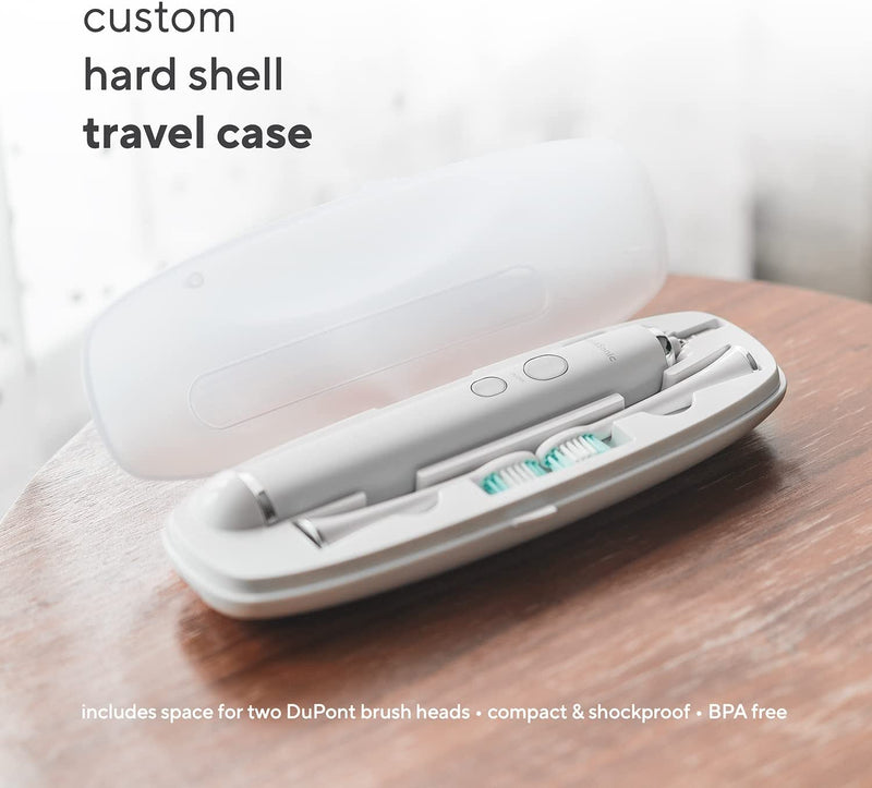 AquaSonic Vibe Series Ultra Whitening Toothbrush – ADA Accepted Power Toothbrush - 8 Brush Heads & Travel Case  40,000 VPM Motor & Wireless Charging  4 Modes w Smart Timer  Optic White