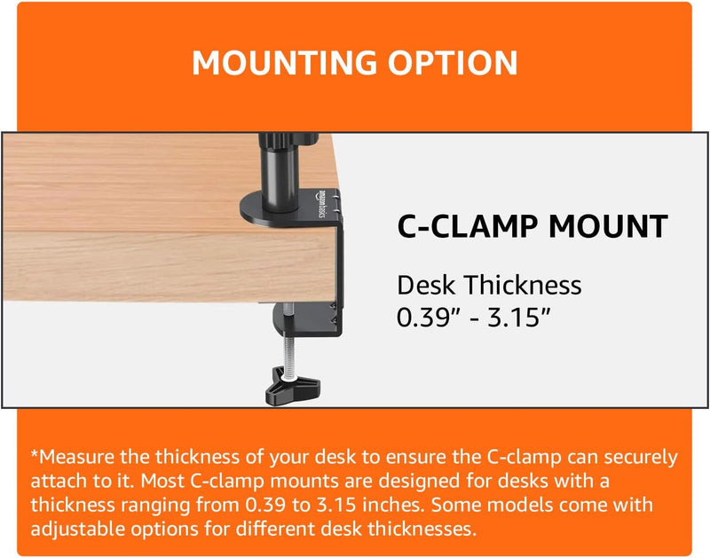 FlexMount Solo Monitor Arm – Adjustable Desk Stand, Steel