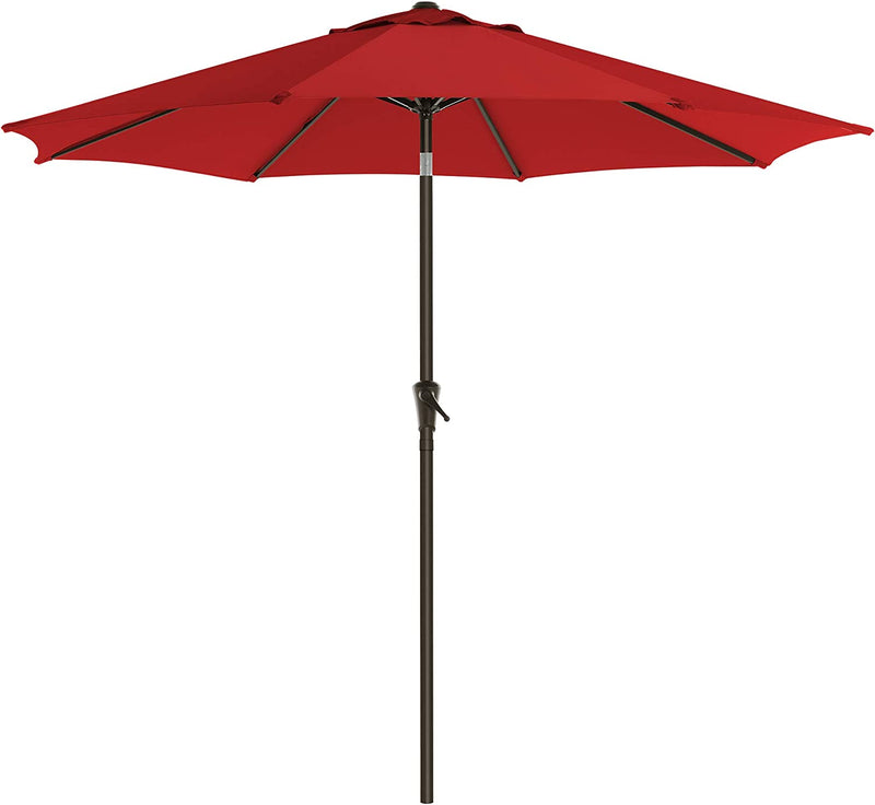 SONGMICS 7.5 ft Outdoor Table Umbrella, 8 Ribs, UPF 50+, Tilt and Crank for Deck, Patio, Garden, Pool