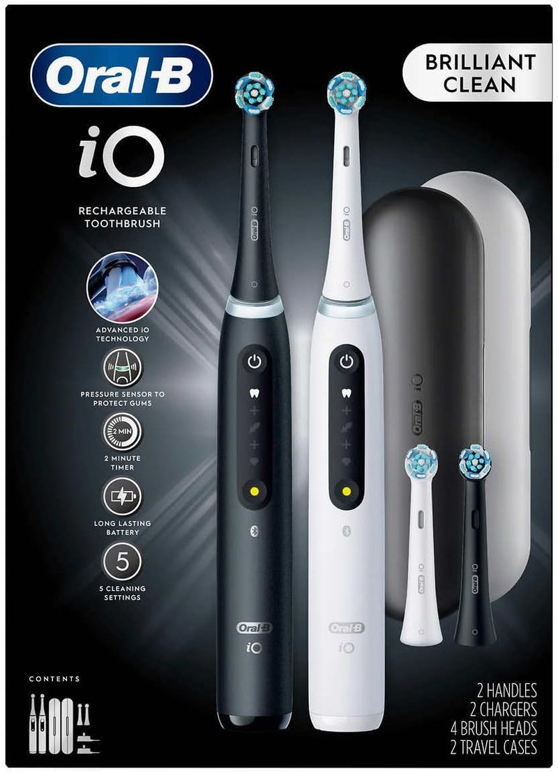 Oral-B iO 5 Brilliant Clean Electric Toothbrush, 2 Pack