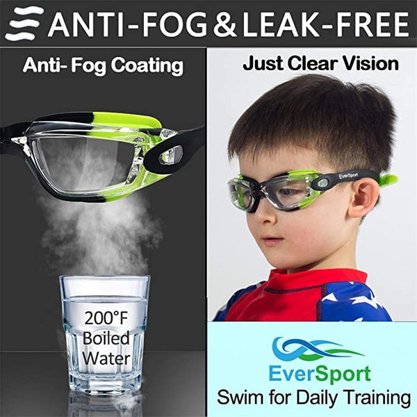 eversport goggles EVERSPORT Swimming Goggles Anti Fog Anti-UV for Child Teens Youth 2 Pa