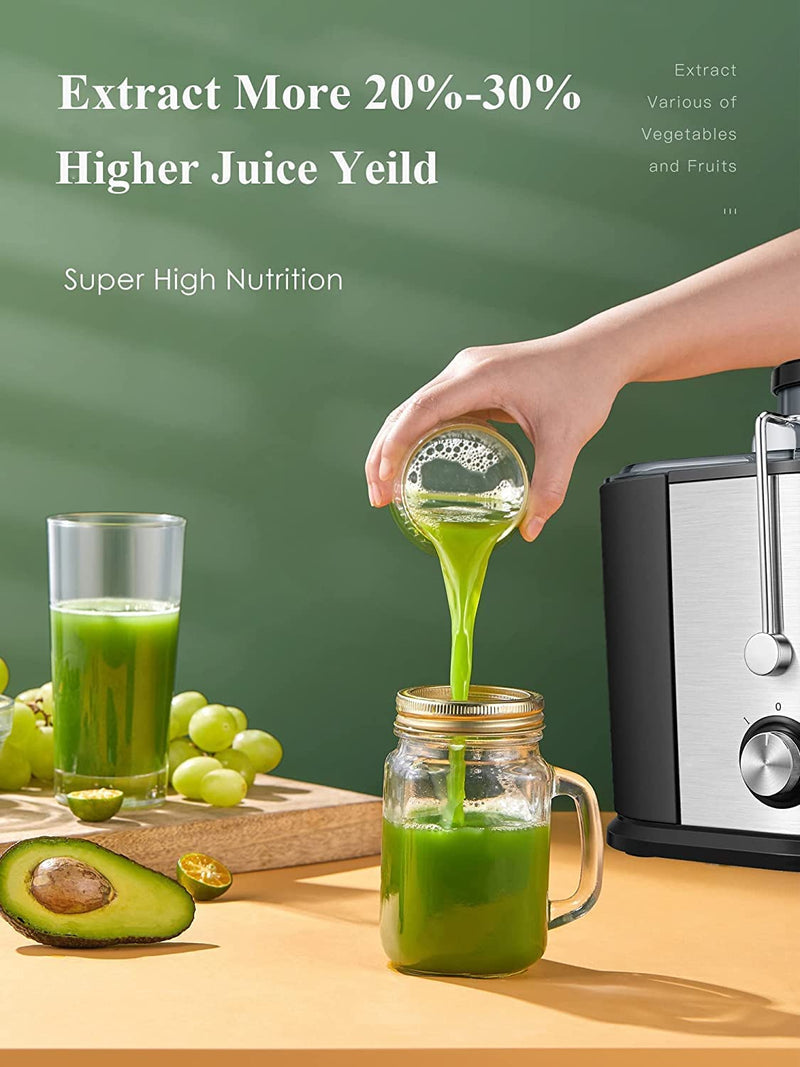 JUILIST Juicer Machine, Centrifugal Juicer with Fast Juicing Technology and Dual Speed Setting, Juicer Extractor with 3” Large Feed Chute and Anti-drip Function, Easy to Clean