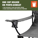 Oversize Folding Chair, Weight Capacity 250lbs, Sturdy Steel Frame, Vintage Polyester, Black Colour, Mesh Cup Holder, Carry Bag Included.