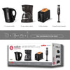 4-Piece Kitchen Appliance Set, 1L Electric Kettle, 5-Cup Coffee Maker, 2-Slice Toaster & 2-Speed Hand Blender, Black