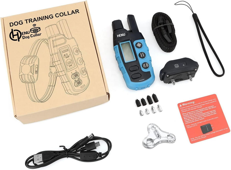 Henu Dog Training Collar – 2600 ft Remote Range, Waterproof Rechargeable Shock Collar with Beep & Vibration Modes | Adjustable for Small to Large Dogs | Dual Channel Support