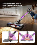 MQDXE Cordless Stick Vacuum Cleaner: 550W Powerful Suction, LED Display, 55 Min Runtime, Anti-Tangle Brush, Rechargeable Battery, Lightweight for Home, Pet...