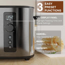 Long Slot 4 Slice Toaster, Countdown Timer, 6 Browning Settings, Cancel/Bagel/Defrost Functions, Built-in Warming Rack, Removable Crumb Tray, Extra-Wide Long Slots - Stainless Steel