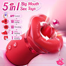HENU 5-in-1 Mouth Sucking Rose Vibrator for Women – App Controlled Sex Toy with Auto & Manual Sucking, 10 Tongue Licking, G Spot, Clitoris, Nipple Stimulator – Waterproof, USB Rechargeable, Couple & Solo Play