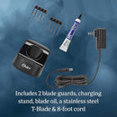 Oster Professional Cordless Hair Trimmer with Rechargeable Battery and Ergonomic Design, T-Finisher T-Blade Trimmer, Burgundy